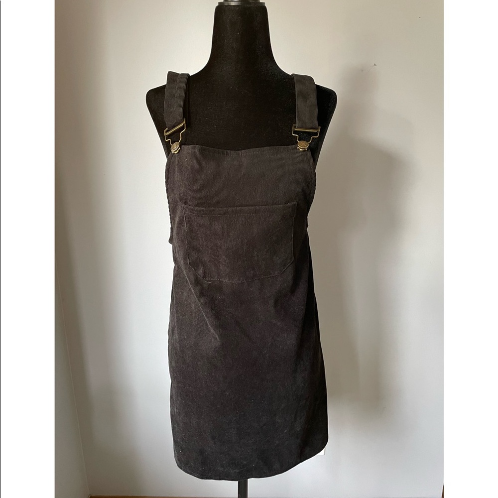Black Corduroy Overall Dress (S)